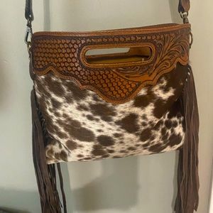 American Darling cowhide fringe purse
